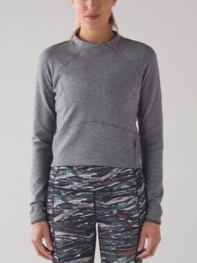 Lululemon Hill And Valley Mock Neck Heathered Slate 6
